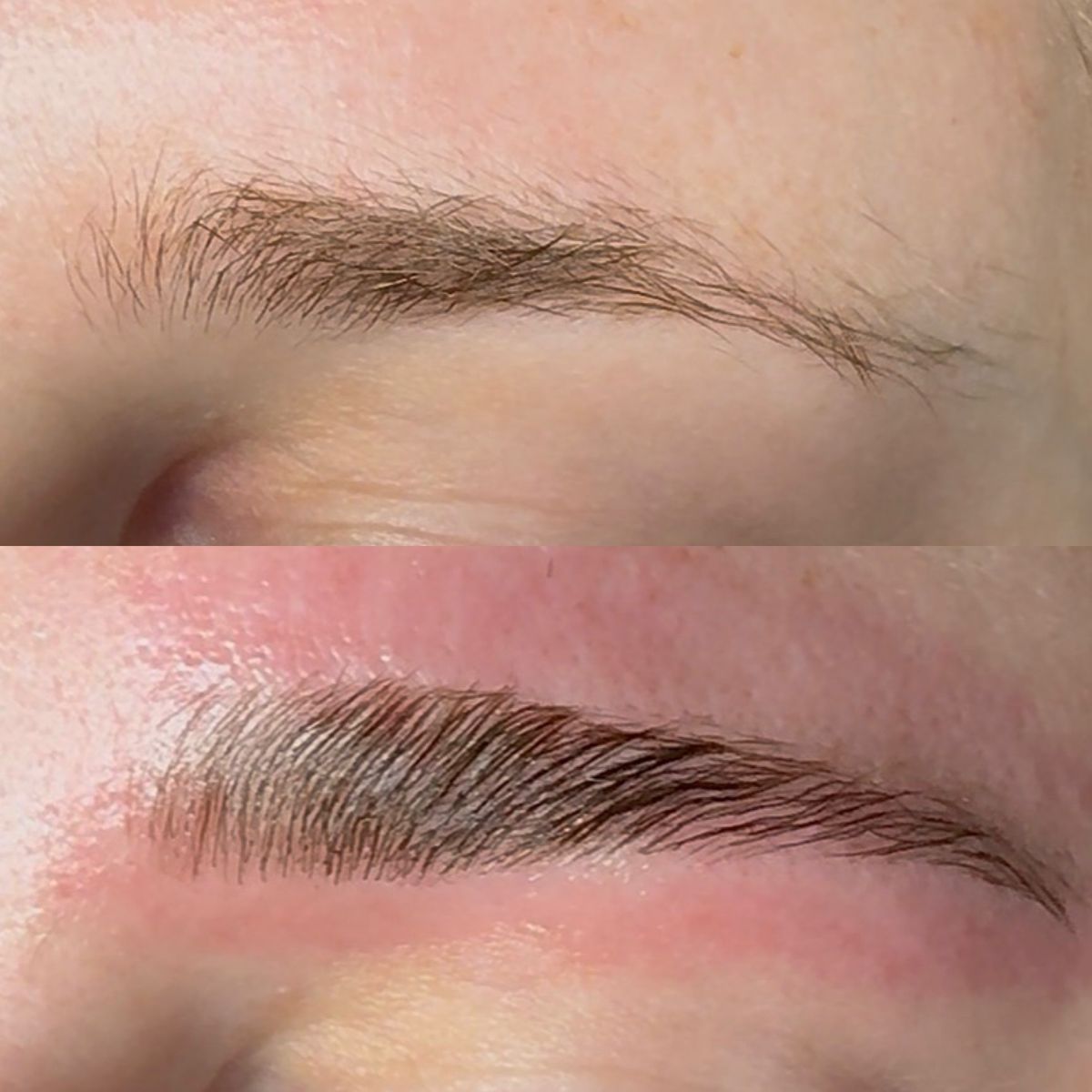 Brow lamination — before and after