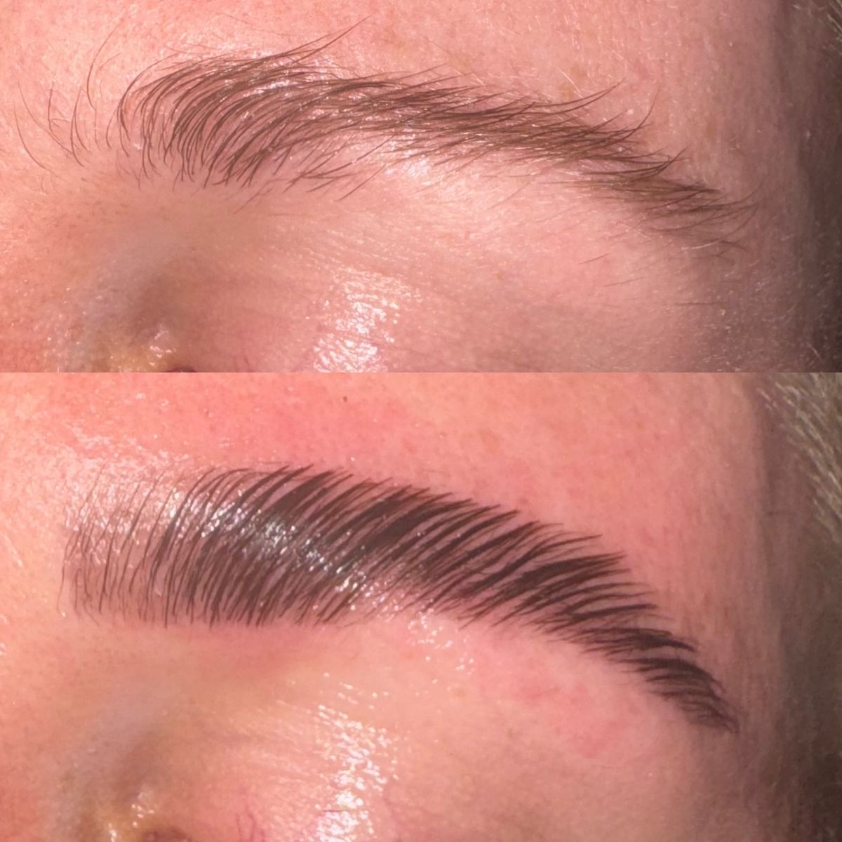 Brow lamination — before and after