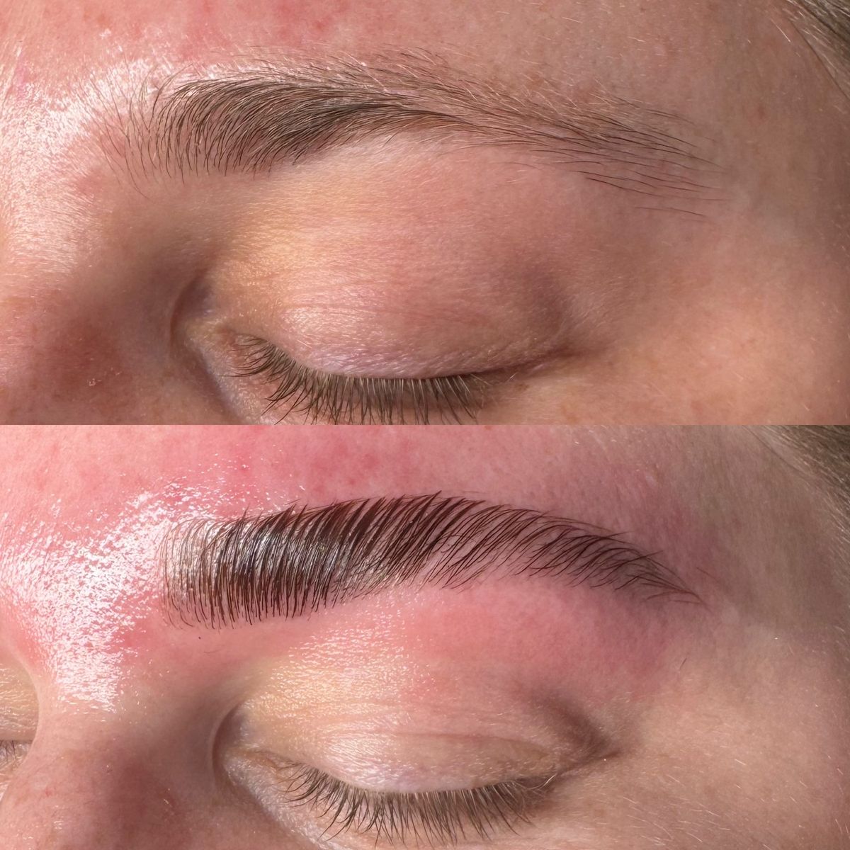 Brow lamination — before and after
