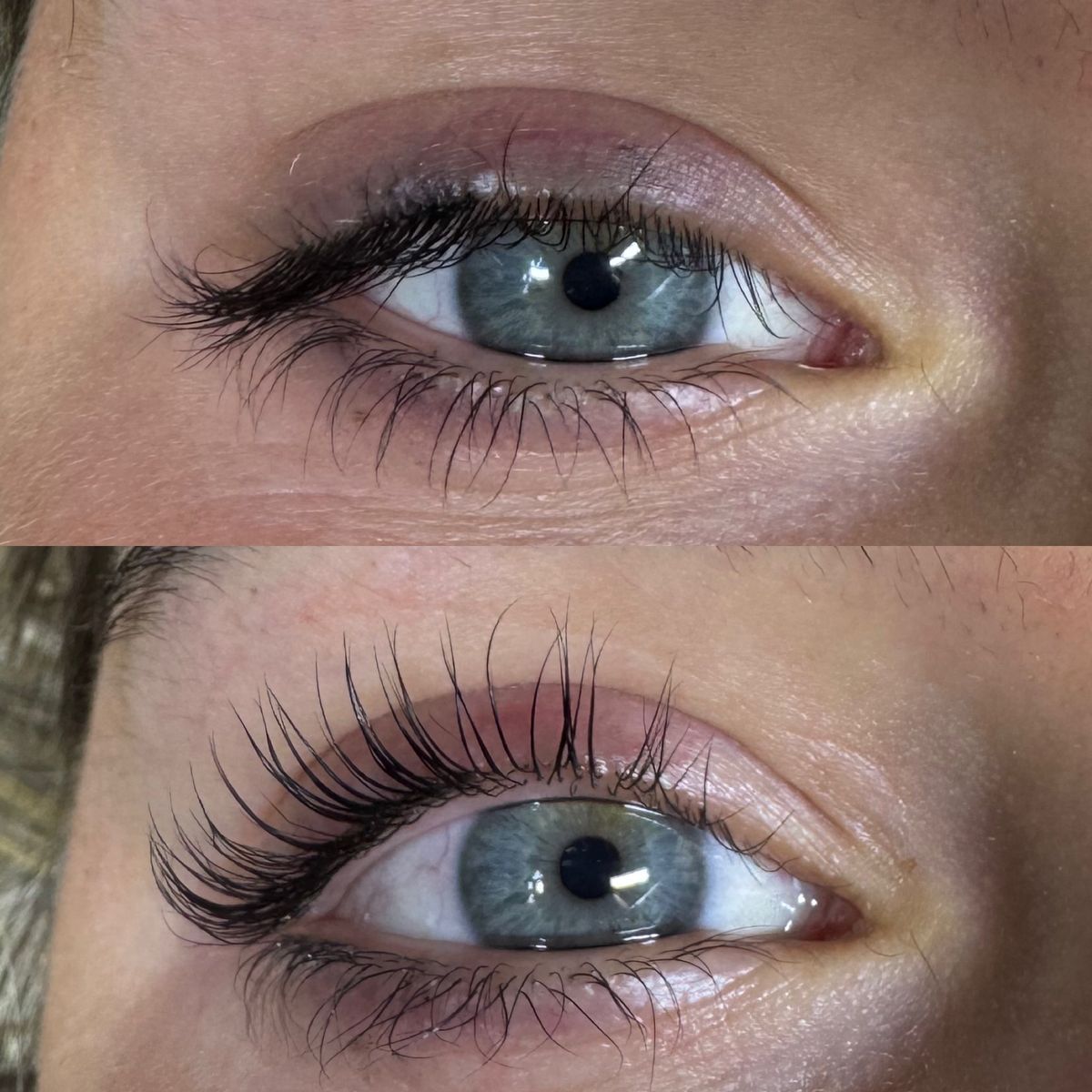 Lash lift and tint — before and after