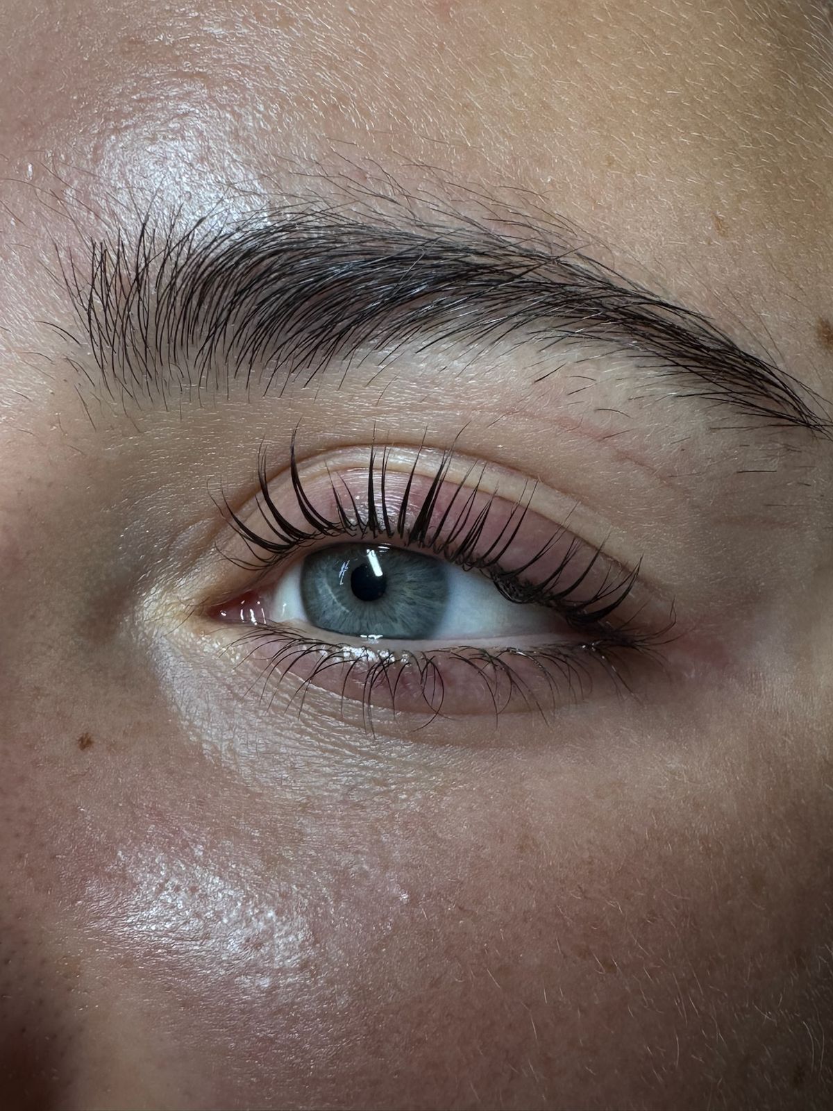 Lash lift close-up